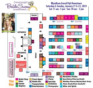 Click to floor plan below to enlarge and see a list of All 100 Participating Wedding Professionals.
